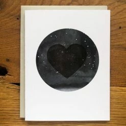 Wholesale β Lark Press Notecard Black Heart Watercolor π