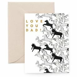 Best Sale 🔔 CAROLYN SUZUKI GOODS Notecard Love You Dad (Stallions) 🎁