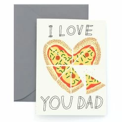 Wholesale 👍 CAROLYN SUZUKI GOODS Notecard I Love You Dad (My Heart is a Pizza) 🔔
