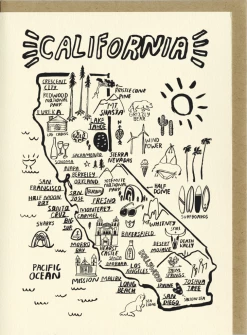 New 🌟 People I've Loved Notecard California Map 🌟