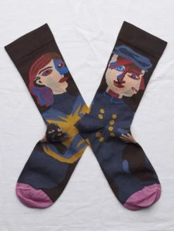 Coupon 🛒 Bonne Maison: Dark Brown Head 🧦 Socks 💯