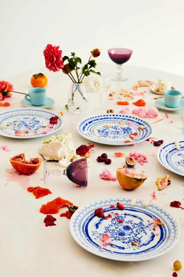 Deals π₯ Heather Levine Clare Crespo: Blue Tiger Plates - set of 4 π