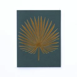 Cheapest 👍 Banquet Workshop Golden Palm Leaf Note Card 🎁