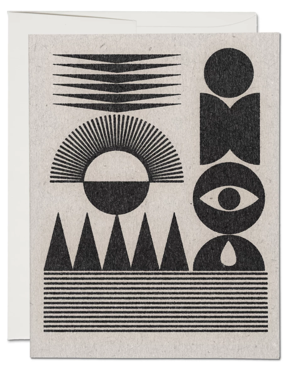 Discount π― Red Cap Shape Of It All Notecard π