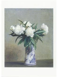 Cheap ✔️ Hammer Museum AHC Postcard Fantin-Latour: Peonies in a Blue and White Vase 👏