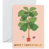 Budget 🌟 CAROLYN SUZUKI GOODS Ficus Lyrata Plant Holiday Notecard 🔥