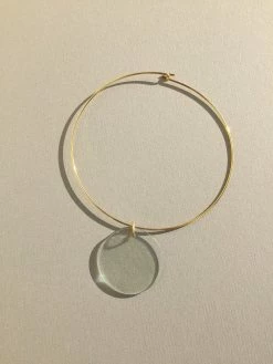 Best Pirce ⌛ Highlow Jewelry Necklace Collar Glass Disc 🔔