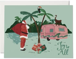 Buy 😍 Red Cap Santa Camper Holiday Notecard 🛒