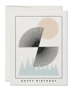 Cheap 🎁 Red Cap Sun Over Mountains 🥳 Birthday Notecard ⭐